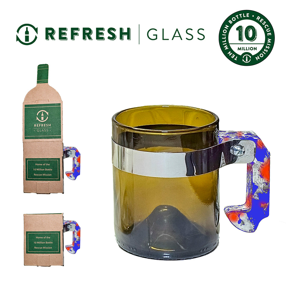 Refresh Glass Mug Sample with 100% recycled plastic handle :: USA colo ...